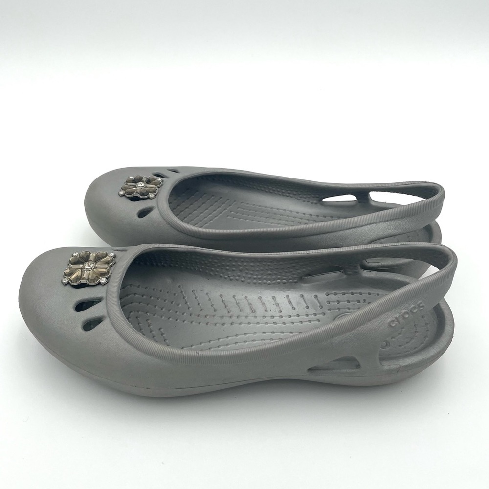 Crocs Women's Malindi Flat Slingback, Gray Sandals Shoes Sz 8 W